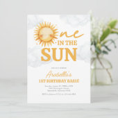 Invitation Un dans le soleil Sunshine 1er anniversaire (Debout devant)