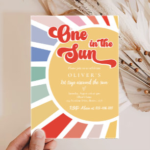 Invitation Un Dans Le Soleil Sunshine Rainbow 1er Anniversair