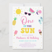 Invitation Un dans le Sun Girl Pool Party 1er anniversaire (Devant)
