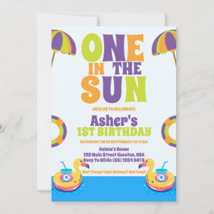 Invitation Un Dans Le Sun Tropical Beach Garçon 1er Anniversa