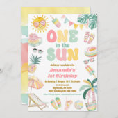 Invitation Un Dans L'Invitation Du Sun Pool Party (Devant / Derrière)