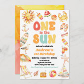 Invitation Un Dans L'Invitation Du Sun Pool Party (Devant / Derrière)