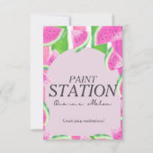 Invitation Un dans Melon Paint Station Rose Pastèque Enseign (Devant)