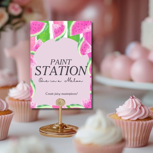 Invitation Un dans Melon Paint Station Rose Pastèque Enseign