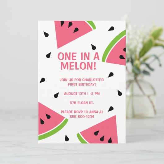 Invitation Un dans un melon (Debout devant)