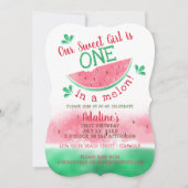 Invitation Un Dans Un Melon Aquarelle Premier Anniversaire (Devant)