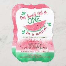 Un Dans Un Melon Aquarelle Premier Anniversaire