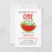 Invitation Un dans un melon | Bébé Anniversaire (Devant)