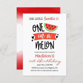 Invitation Un dans un melon | Bébé Anniversaire