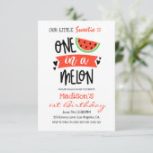 Invitation Un dans un melon | Bébé Anniversaire (Debout devant)