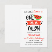 Invitation Un dans un melon | Bébé Anniversaire (Devant / Derrière)