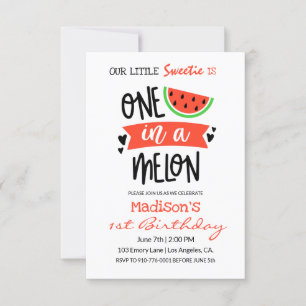Invitation Un dans un melon Bébé Anniversaire
