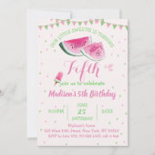 Invitation Un Dans Un Melon Cute Watermelon Cinquième anniver (Devant)