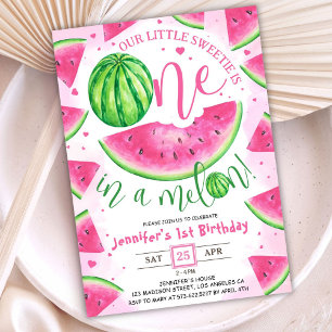Invitation UN dans un Melon ! Fête d'anniversaire Pastèque Ro