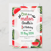 Invitation un dans un melon Filles premier anniversaire (Devant)