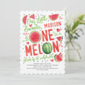 Invitation Un dans un Melon, mignon été Adorable 1er annivers (Debout devant)