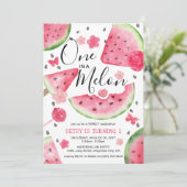 Invitation 'Un dans un Melon' Mignon Fille Pastèque 1er Anniv (Debout devant)