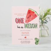 Invitation Un dans un melon | Pastèque | 1er anniversaire (Debout devant)
