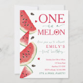 Invitation Un dans un Melon Pastèque Premier Anniversaire (Devant)