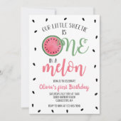 Invitation Un dans un Melon Pastèque Premier Anniversaire (Devant)