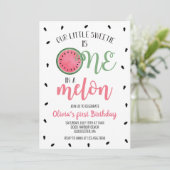 Invitation Un dans un Melon Pastèque Premier Anniversaire (Debout devant)
