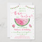 Invitation Un Dans Un Melon Pink Green Watermelon Anniversair (Devant)