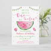 Invitation Un Dans Un Melon Pink Green Watermelon Anniversair (Debout devant)