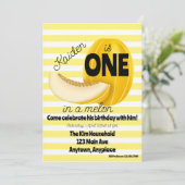 Invitation Un dans un melon pour la première fête d'anniversa (Debout devant)