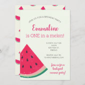 Invitation Un dans un melon premier anniversaire (Devant / Derrière)