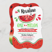 Invitation Un dans un melon Premier anniversaire (Devant / Derrière)