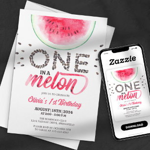 Invitation Un dans un Melon - Premier Anniversaire Adorable P