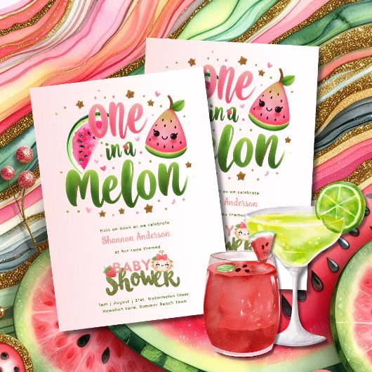 Invitation Un dans un Melon Premier anniversaire ou Baby show