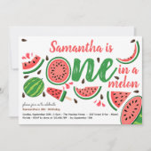 Invitation Un dans un melon première fête d'anniversaire de p (Devant)