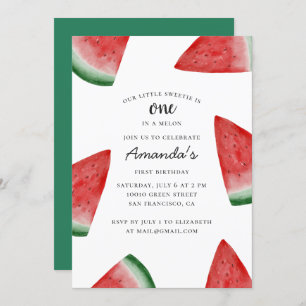 Invitation Un dans un melon. Première fête de la pastèque