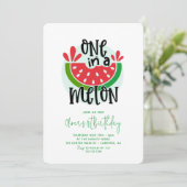 Invitation Un dans un Melon Red Green 1er anniversaire (Debout devant)