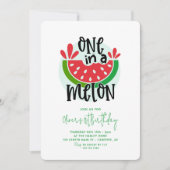 Invitation Un dans un Melon Red Green 1er anniversaire (Devant)