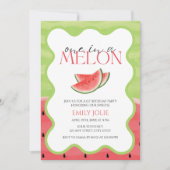Invitation Un dans un MELON | Rose Vert mignonne 1er annivers (Devant)