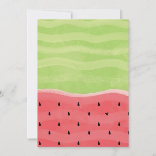 Invitation Un dans un MELON | Rose Vert mignonne 1er annivers (Dos)