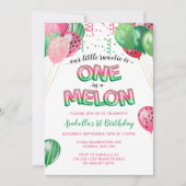 Invitation Un dans un Melon Thème 1er Anniversaire Ballons (Devant)