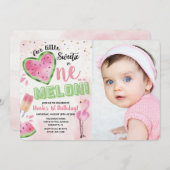 Invitation Un dans un Melon Watermelon 1er Birthday Invitatio (Devant / Derrière)