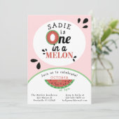 Invitation Un dans un Melon Watermelon Girls premier annivers (Debout devant)