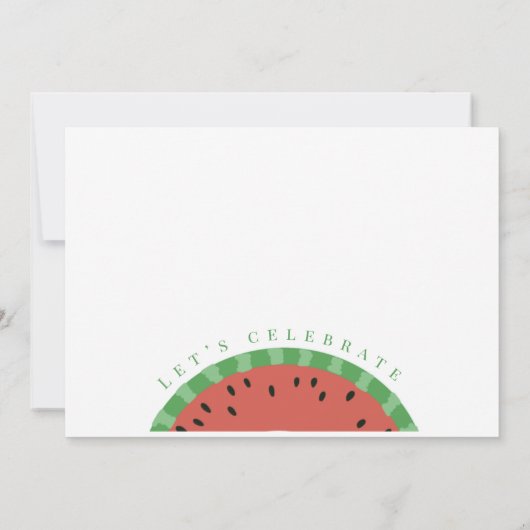 Invitation Un dans un Melon Watermelon Premier anniversaire (Dos)