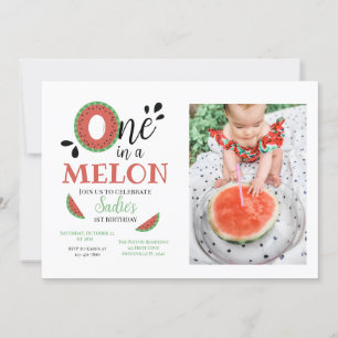 Invitation Un dans un Melon Watermelon Premier anniversaire
