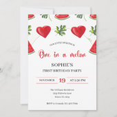 Invitation Un dans un Melon Watermelon Premier anniversaire (Devant)