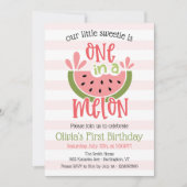 Invitation Un Dans Un Melon Watermelon Premier anniversaire (Devant)