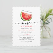 Invitation Un Dans Un Melon Watermelon Première fête d'annive (Debout devant)