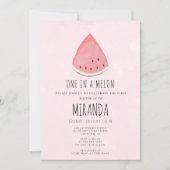 Invitation Un dans un Melon Watermelon Première fête d'annive (Devant)