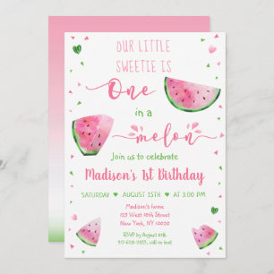 Invitation Un Dans Un Melon Watermelon Rose Green Anniversair