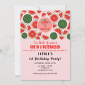 Invitation Un dans une pastèque ! 1ère fête d'anniversaire (Devant)