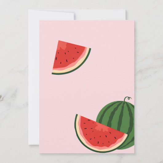 Invitation Un dans une pastèque ! 1ère fête d'anniversaire (Dos)